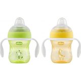 Chicco Transition Cup lekvrije beker voor kinderen, 200 ml, babyfles, 4 maanden om te leren drinken, met ergonomische siliconen schenktuit en dubbel ventiel, BPA-vrij, geel of groen