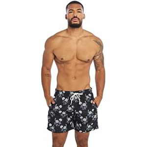 Urban Classics zwembroek voor heren, patroon zwemshorts in Hawaii overhemd look