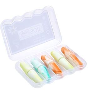 Kinbontop zachte schuimoordopjes, 38dB SNR, ruisonderdrukking, gehoorbescherming, slapen, werken, schieten, reizen - gemengde kleuren (5-pack)