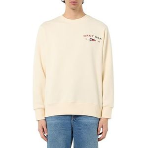 GANT Heren Graphic C-Neck Sweatshirt, crème, S