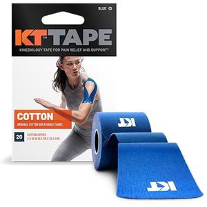 KT TAPE Origineel, Voorgesneden, 20 Strip, Katoen, Blauw
