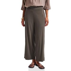 Street One Dames 7/8 Wide Legs tricot broek in Bruin, in size: 32