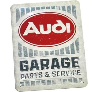Audi A8-8973 blikken bord pruim Oval Logo GARAGE belettering 3D-reliëf schild, grootte: 20x15cm