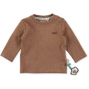 Sigikid Baby-jongens shirt met lange mouwen van biologisch katoen T-shirt, bruin gemêleerd/effen, 68