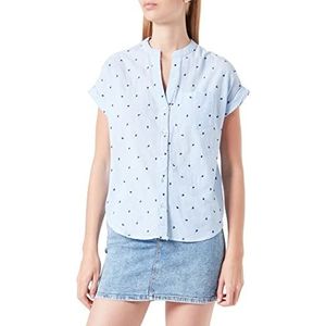 Springfield Ontspannen blouse borduurwerk hemd, lichtblauw, normaal voor dames, Lichtblauw, 34