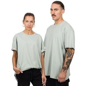 Blackskies Oversized Basic T-shirt met korte mouwen voor heren, saliegroen, L