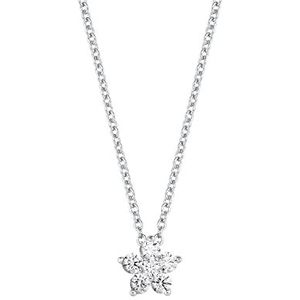 Amor collier met hanger 925 sterling zilveren dames collier, met cubic zirkonia synth., 42+3 cm, zilver, Wordt geleverd in sieraden geschenkverpakking, 9070008