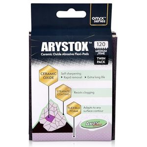Axus Décor Arystox Flexi-pads voor schurende keramische oxide, nat en droog, voor dubbel gebruik, bodywork schuurpads met schuim met hoge dichtheid, wasbaar en herbruikbaar, Twin Pack (korrel 120)