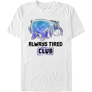 Disney Uniseks Winnie The Pooh-Eeyore Tired Club Organic Short Sleeve T-Shirt, Wit, L, wit, L
