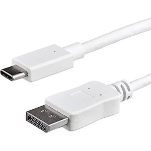 StarTech.com 1 m USB-C naar DisplayPort 1.2 kabel 4K 60Hz - USB-C naar DP adapterkabel/videoadapter - HBR2 - USB-C DP Alt Mode naar DP Monitor videokabel - Thunderbolt 3 compatibel - wit (CDP2DPMM1MW)