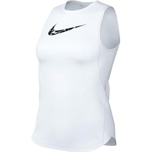 Nike Dames W Nk One Swsh Hbr Tank, wit/zwart, FN2606-100, 2XL