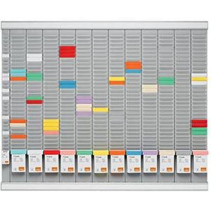 Nobo 12 T-kaartpaneel 49091X Maxi Office Planning Kit, 800 x 730 mm, GEASSORTEERDE KLEUREN