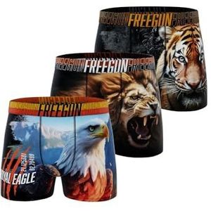 FREEGUN Nauwsluitende boxershorts (3 stuks) voor heren, a, XXL