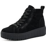 Jana Dames Lace Boot Flat Vegan Mode Laarzen, Zwart, 36 EU, zwart, 36 EU