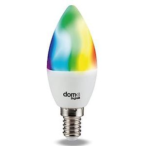Beghelli - LED-lamp Smart OLIVA E14 5 W RGB CCT WiFi, compatibel met Alexa, App -e, spraakbediening, kleur- en diminstelling, eenvoudige installatie, 1 eenheid, wit