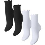 PIECES - PCAFIA - Sokken - Zwart/Wit - 4 Pack