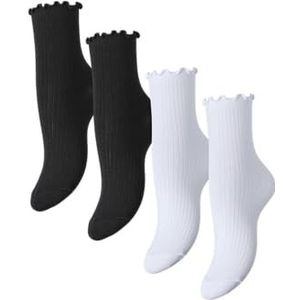 PIECES - PCAFIA - Sokken - Zwart/Wit - 4 Pack