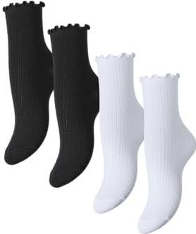 PIECES - PCAFIA - Sokken - Zwart/Wit - 4 Pack