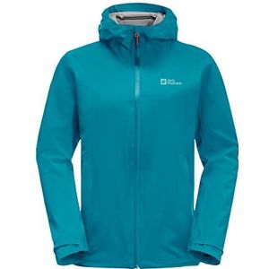 Jack Wolfskin Meer kant hoge jas, tegels blauw, S vrouw, blauwe tegels, S