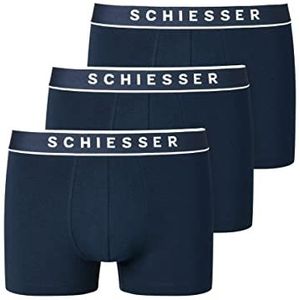 Schiesser Heren 95/5 Organic 3pack Boxershorts, donkerblauw, 9