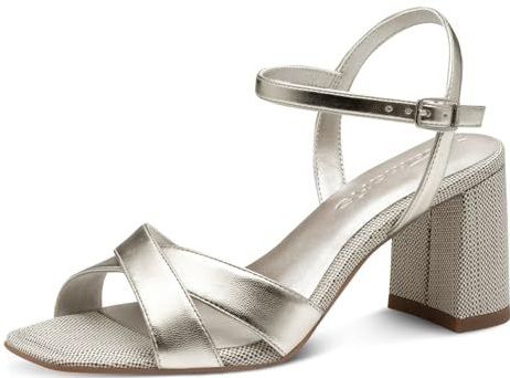 Tamaris 1-28320-44 damessandalen met hak, platina, 40 EU, platina, 40 EU