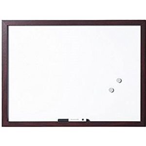 Bi-Office MM040016519 - Optimum whiteboard, MDF frame gelakt staal, 60 x 45 cm groot, 22 mm dik, kersenrood/wit