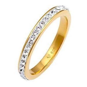 Elli Ring Dames Bandring Sprankelend Elegant met kristallen in verguld 925 Sterling Zilver