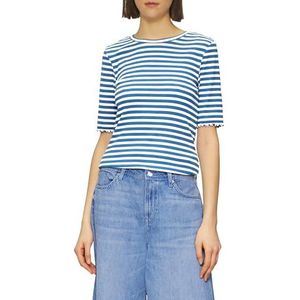 T-shirt - Slim Fit - Katoenmix - Strepenpatroon - Ronde Hals - Halflange Mouwen