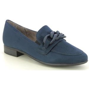 Jana Dames Loafer zonder hak Vegan blokhak, donkerblauw, 37 EU