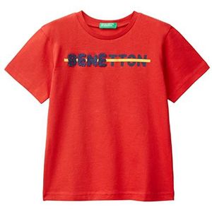 United Colors of Benetton T-shirt voor kinderen en jongens, Rood 1w4, 1 jaar