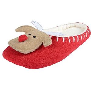 Autumn Faith Dames Rudolph Rendier Kerst Slippers Klassieke Muilezel Slip-On Gezellige Winter, Rood, 41 EU