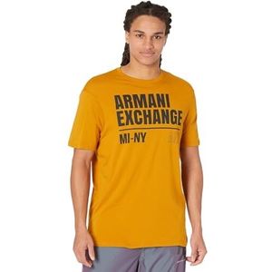 Armani Exchange Ronde hals voor heren, maxi-logo op voorkant T-shirt, buckthorn, extra large