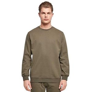 Build Your Brand Heren sweatshirt Basic Crewneck Sweater, trui voor mannen verkrijgbaar in vele kleuren, maten XS - 5XL, olijfgroen, S