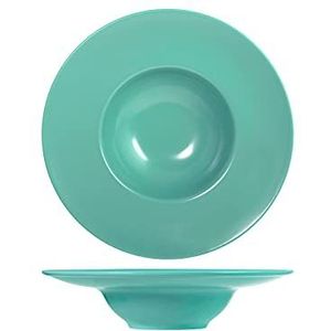 H&h set 6 piatti pasta in stoneware lightblue cm28