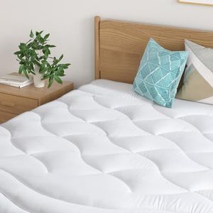 BedStory Matrastopper 90 x 190 cm van microvezel, voor eenpersoonsbed, 90 x 190 cm, met grote randen, matrasbeschermer van microvezel, Oeko-Tex-gecertificeerde stof, ademend en comfortabel