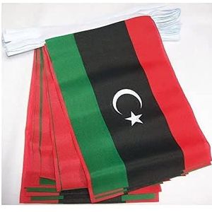 Slinger 6 meter 20 Vlaggen Libië 21x15 cm - Libische vlag 15 x 21 cm - AZ VLAG
