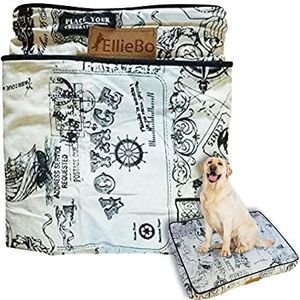 Ellie-Bo Indoor hondenbedhoes, voor zacht en wasbaar hondenkratmatras, canvas hoes polyester vezelvuller fit 24 inch kooi, maat S 56 x 41 x 10 cm Voyager hondenbed in crème