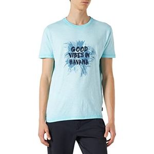 Pioneer T-shirt met ronde hals voor, Lichtblauw washed, S