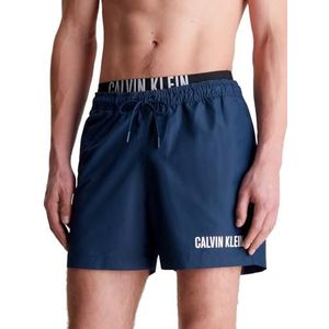 Calvin Klein Heren Zwembroek Medium Dubbel Mid-Lengte, Blauw, S