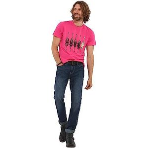 Joe Browns Heren Guitar Reflections Graphic T-shirt met korte mouwen en ronde hals, roze, medium, Fuchsia, M