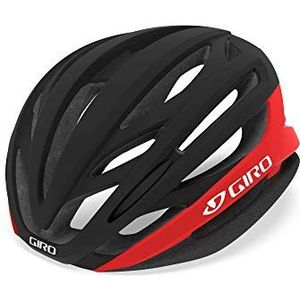 Giro Bike Syntax Fietshelm voor volwassenen, uniseks, mat zwart/helder rood 22, M