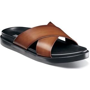 STACY ADAMS Heren Montel Cross Strap Slide Sandal, Cognac, 10 UK, Cognac, 42.5 EU