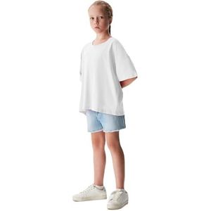 LTB Jeans Meisjes T-Shirt Kokaha Pull-On T-shirt met LTB-print korte mouwen boothals 100% katoen in wit - maat 116 cm, Briljant White 14020, 116 cm