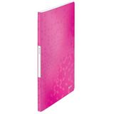 Leitz A4 Showalbum, 20 Hoezen, Capaciteit Tot Maximaal 40 Vellen, Transparante Hoezen, Metallic Roze, WOW, 46310023