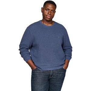 Tommy Hilfiger Heren BT-Essential Structure Crew Neck MW0MW37930, Trui, Blauw, 2XLT, Blauw (Egeïsche Zee Heide), XXL