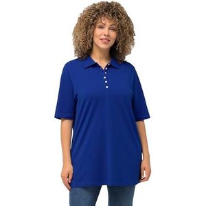 Ulla Popken Basic poloshirt voor dames, kobaltblauw, 58-60