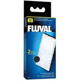 Fluval A490 polyester actieve koolstoffilter, polyester voor fijne vuildeeltjes, actieve kool voor schadelijke vloeistoffen/verkleuringen/geuren, voor de fluval binnenfilter U2, 2-pack