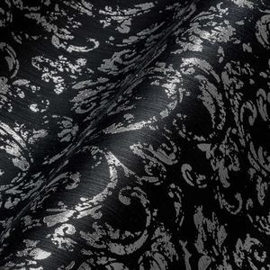 Architects Paper textielbehang metallic zijde behang met ornamenten barok 10,05 m x 0,53 m zwart metallic Made in Germany 306606 30660-6