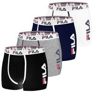 Fila Boxershorts voor heren, katoen, ademend, stretch (4 stuks), maat S, a, S