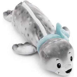 NICI 61318 Etui Zeehond Bente 25 x 8 x 9 cm grijs pluizig etui voor meisjes en vrouwen, schooltas, kantoor- of cosmetica-etui, zachte pluche etui